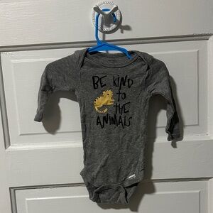 Gerber Charcoal Bodysuit with Yellow Animal Print